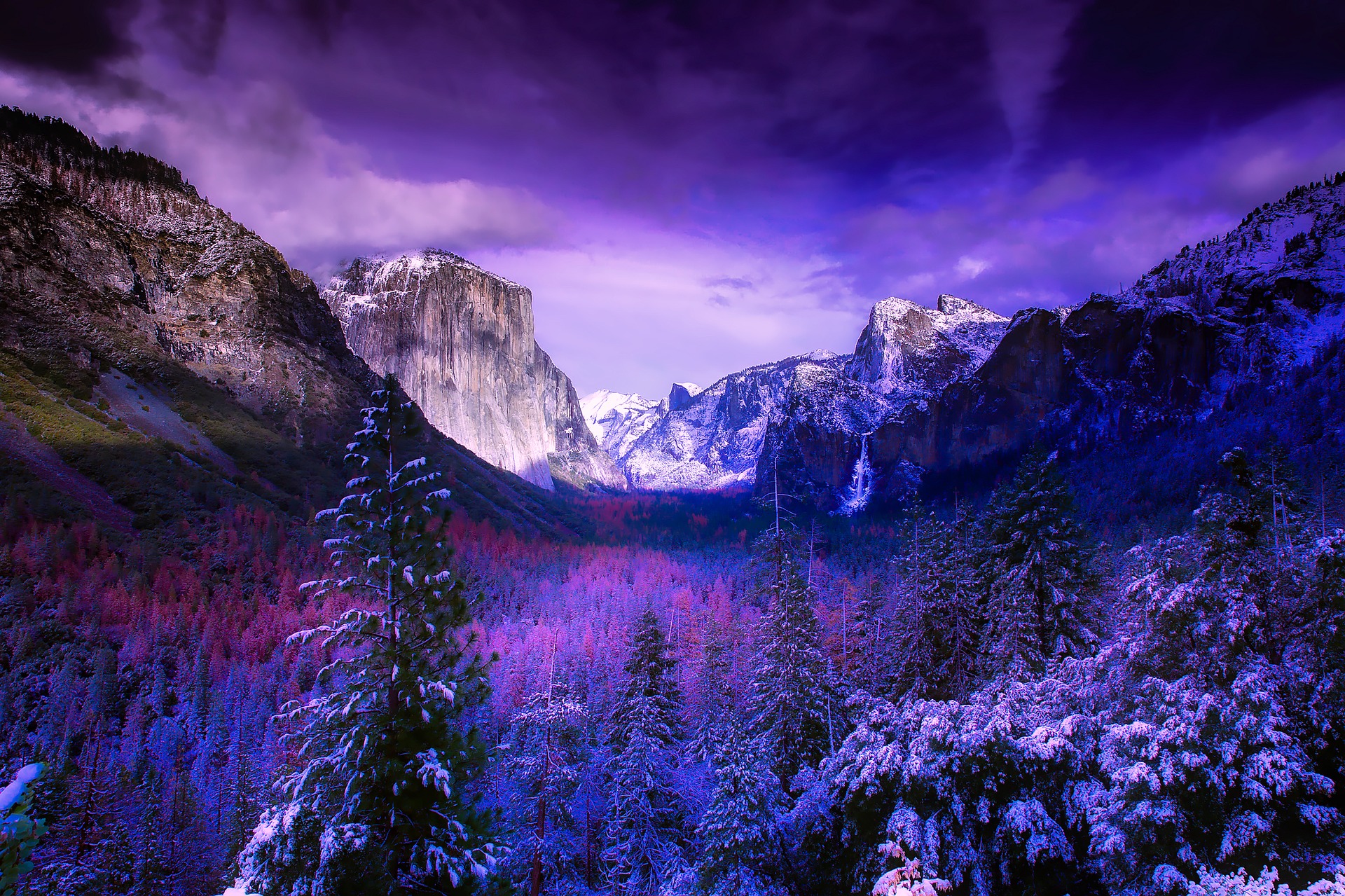 Purple Montains with Snow
